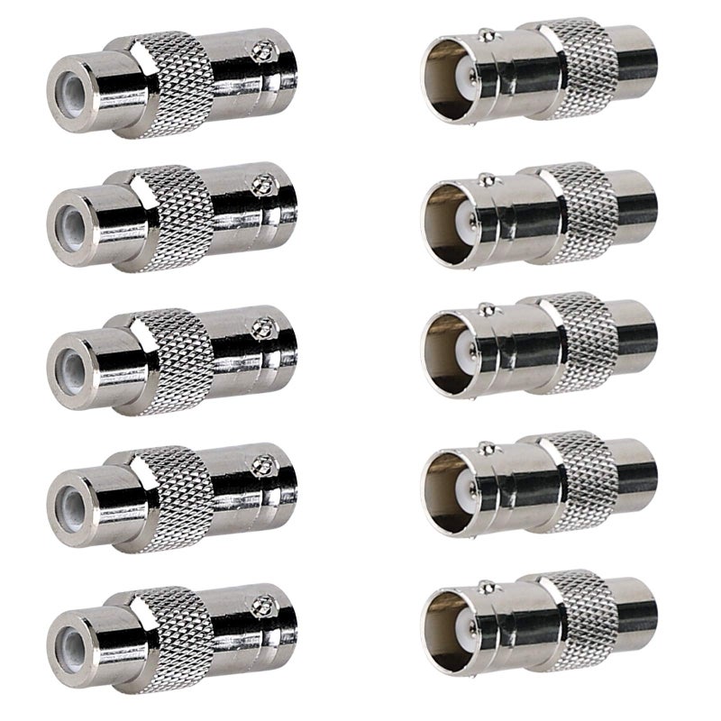 Inovat BNC Female to RCA Female Coupler Adapter Connector for CCTV Security Surveillance Systems (Pack of 10) - Image 1